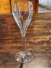 Vintage Veuve Clicquot Orange Signature Crystal 8" Tulip Glass