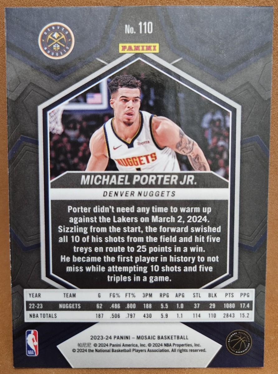 NBA カード Michael Porter JR RC 直筆サイン 199シリ NBA カード Michael Porter JR RC 直筆サイン 199シリ 2022-23