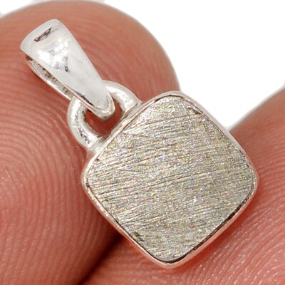 Natural Muonionalusta Meteorite Sweden 925 Silver Pendant Jewelry CP71896