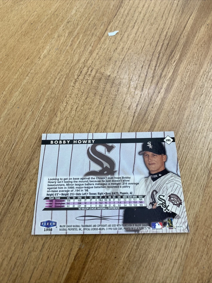 1998 Fleer Tradition Update Baseball Card #U91 Bobby Howry RC ROOKIE - Image 2 of 2