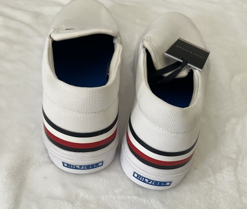 TOMMY HILFIGER WHITE SLIP ON Canvas SNEAKERS SIZE 10 New With Tags - Picture 6 of 9