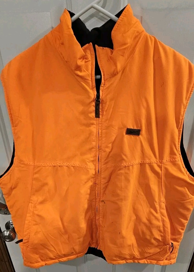 50's WOOLRICHI Hunting jacket ベスト Mens XL 46-48 BLAZE orange Hunting Safety Vest Reversible WOOLRICH