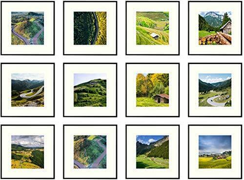 12er Pack 12x12 Metallic Aluminium Matt Bilderrahmen mit Elfenbein Passepartout für 8x8 Foto - Bild 1 von 6