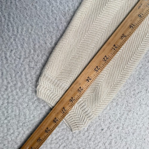 NWT Chaps Sweater Men’s Large Crew Neck Herringbone Embroidered Logo Beige - Picture 8 of 10