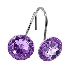 Shower Curtain Hooks Rings, Metal Shower Hooks for Shower Curtain 12pcs Purple