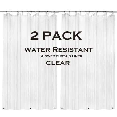 ZEMAHOME 2 Pack PEVA Plastic Shower Curtain  Assorted colors , sizes 