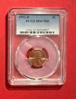 1992D US LINCOLN CENT PCGS MS 67 RD FULL RED! Old US Coin!