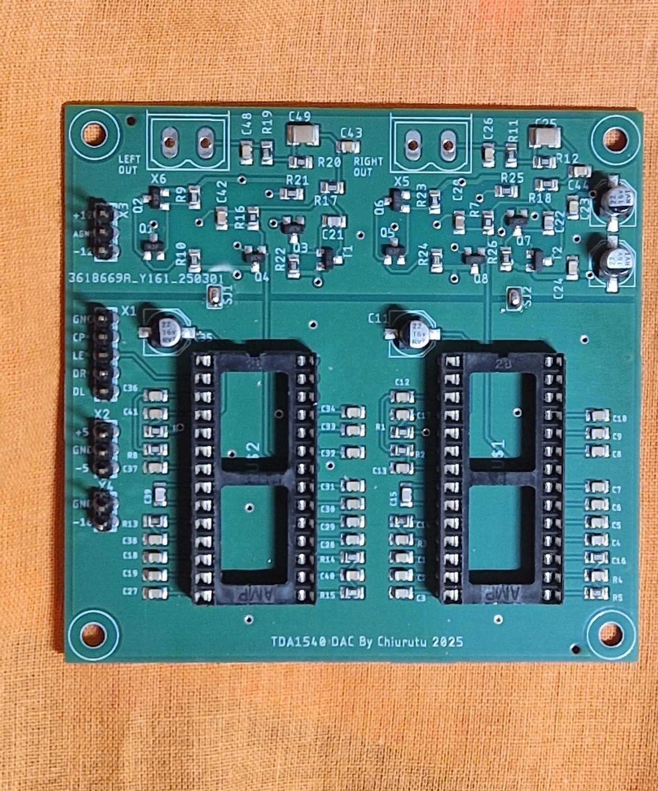 TDA 1540 converter DAC Board PCB TDA1540 I/V NO OP