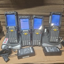LOT OF 4 Motorola MC9090-1D WM 5 Barcode Scanner Symbol charger batteries