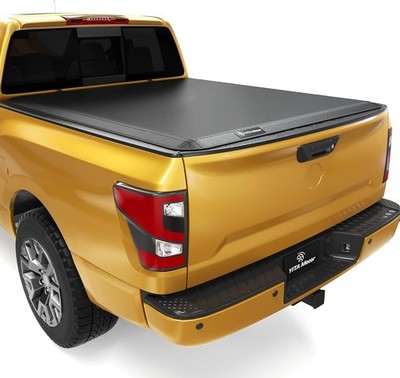 Soft Quad Fold Truck Bed Tonneau Cover for 2017-2024 Nissan Titan Fleetside 5.5