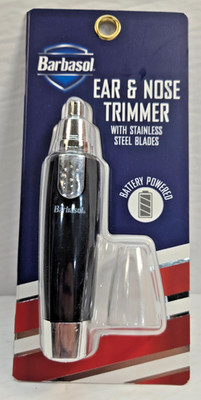 Barbasol Battery Powered Ear & Nose Trimmer with Stainless Steel Blade - New