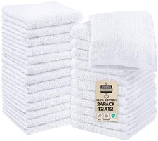 24 Pack Cotton Washcloths Set, 100 Ring Spun Cotton, Premium Quality Flannel...