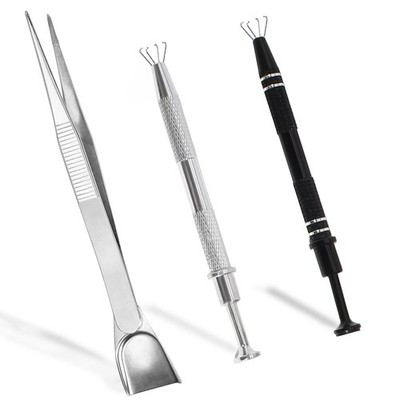 3 Pc Grabber Tool Holder Set, Stainless Steel 4 Claw Piercing Ball Grabber, D...