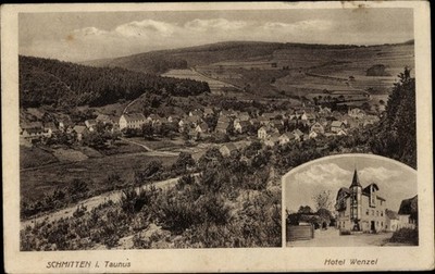 Postcard Schmitten in the Taunus Hessen, general view, Hotel Wenzel - 4051975