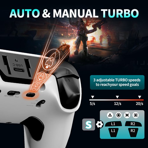Controller di gioco 3 in 1 (Bluetooth/2.4G/cablato) per PS4/PC/iOS/Android - Foto 7 di 21