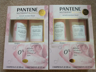 4 Pantene Nutrient Blends Miracle Moisture Boost Rose Water Shampoo Conditioner