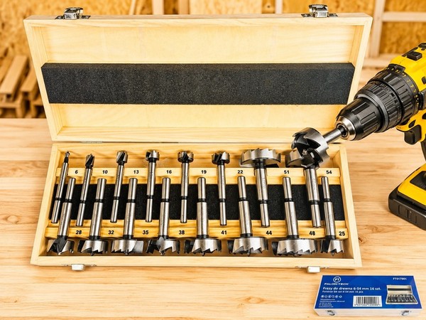 16-Tlg. Forstnerbohrer Set Holzbohrer Satz Zentrierspitze Scharnierbohrer 6-54Mm-image