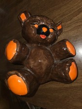 Rare Vintage Ceramic Teddy Bear Piggy Bank Hard To Find