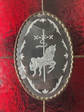 Appendiabiti da parete decorativo cavallo giostra in vetro vintage, C.A. Welty, Buena Vista CO