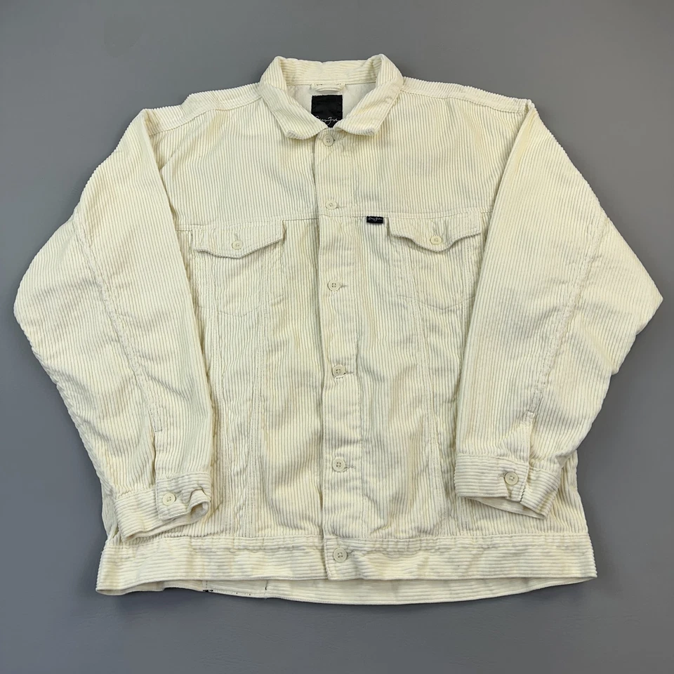 Conjunto de traje vintage Sean John para hombre 2XL 38 crema pana abotonada 2 piezas Y2K Foto 2 de 4