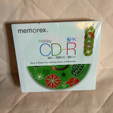 Memorex Holiday CD-R 5-Pack 52X 700MB 80min Recordable Discs