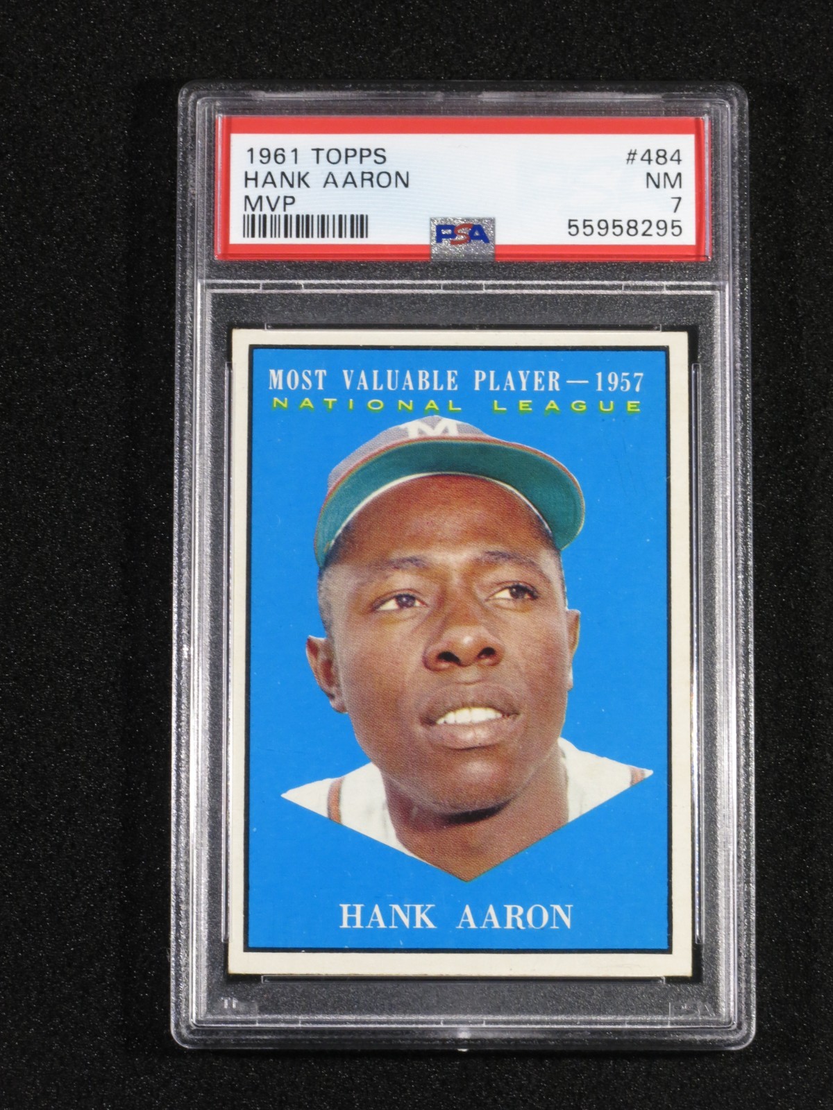 1961 Topps #484 Hank Aaron PSA 7 MVP HOF
