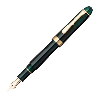 #0041 オーバーホール済み 万年筆 PLATINUM 3776 14k Platinum Fountain Pen #3776 Century Laurel Green Extra Fine PNB