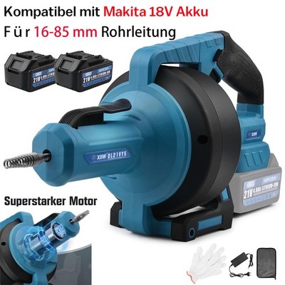 Rohrreinigungsgerät Rohrreinigungsmaschine mit 2X Akku f.  16 - 85mm Rohrleitung