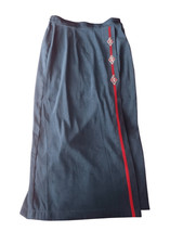 Vintage suede feel full length western walking skirt