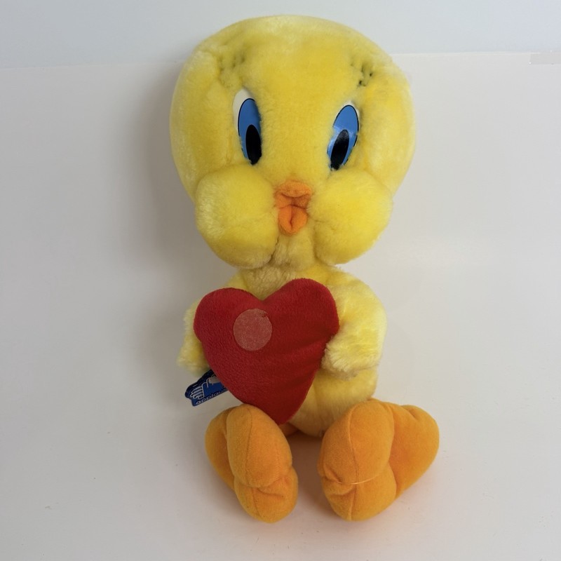 Applause Looney Tunes Tweety Plush Stuffed Toy Holding Red Heart