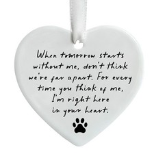 Pet Memorial, When Tomorrow Starts Ceramic Heart, in Loving Memory of Your Pe...