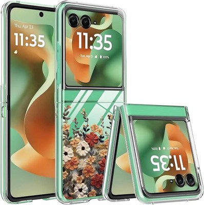 Clear Cute Floral Case for Motorola Razr 2026/2025/2024 Slim Shockproof Cover