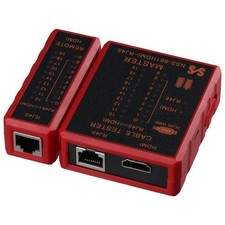 HOBBYIN Digital Network Cable Tester for RJ11/RJ12/RJ45, High Definition Red