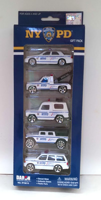 NYPD New York City Police Car Tow SUV 5-Pack Diecast Daron RT8610 NEW OLD STOCK