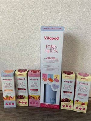 Paris Hilton x Vitapod Daily Wellness System Set Blue & Pods 5 Boxes Of Pods