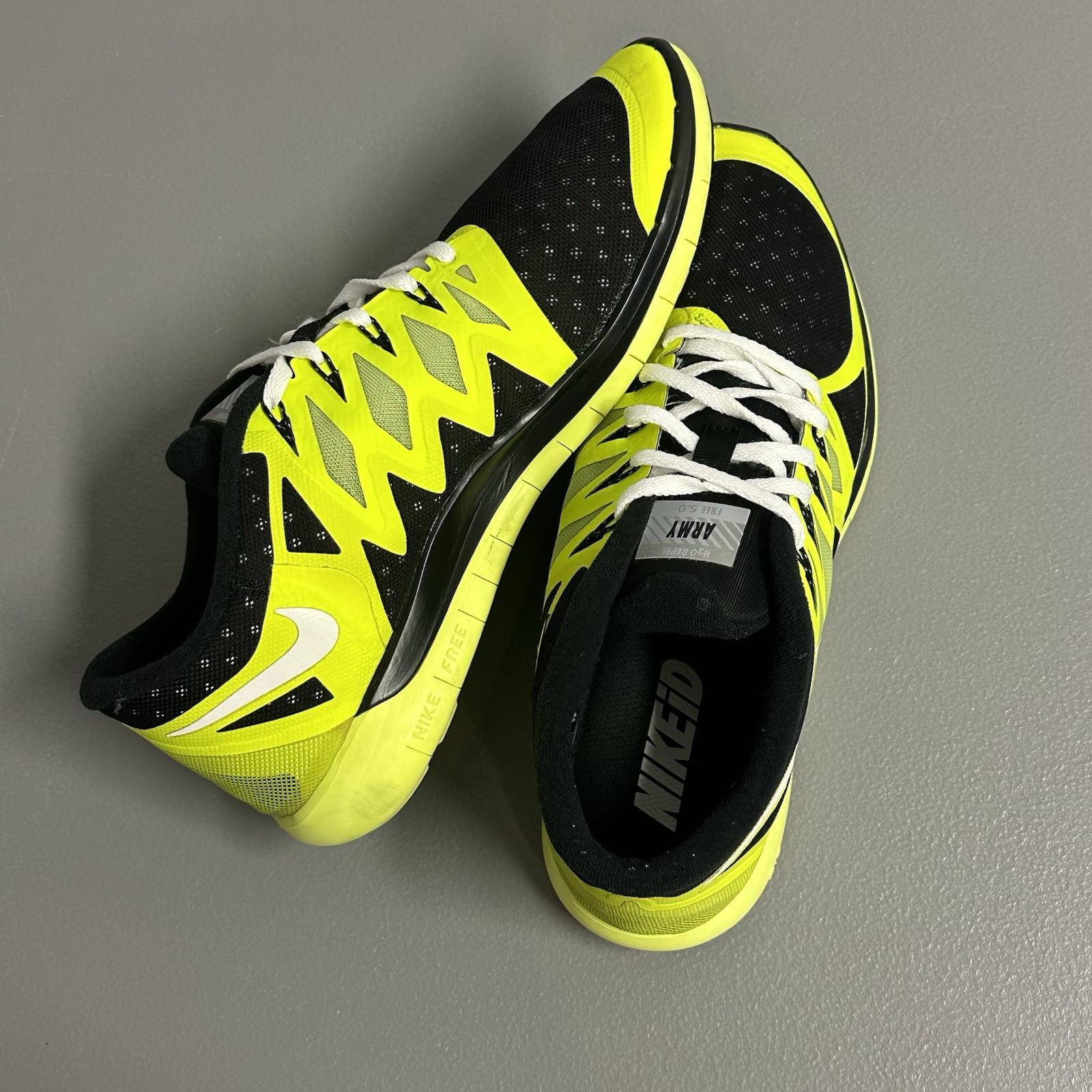 Nike Id Free 5.0 Volt Black Mens Size 11 Wide Army Tag thumbnail 10