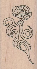 Tribal Flower 1 1/2 x 2 1/2" Rubber Stamp, Tribal Flower Stamp