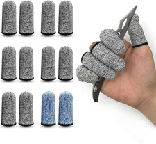 12 PCS Cut Resistant Finger Cots Protector Finger Sleeve Protectors Reusable Fin