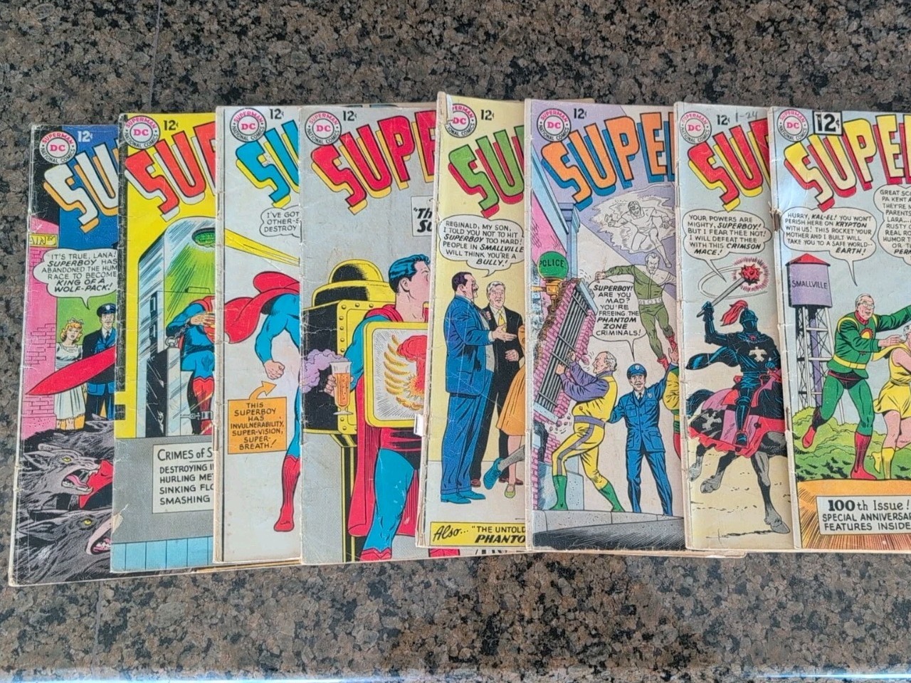 lot of 8 Superboy DC comics #100#103#104#114#115#116#119#120 1962to1965
