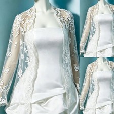 Wedding Shawl Lace Wedding Shrug Long Sleeves Bridal Bolero Jacket Cover Up
