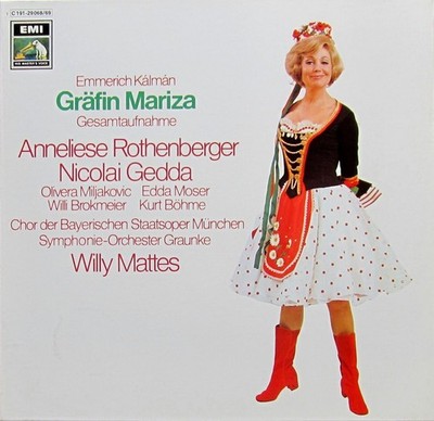 EMI Gräfin Mariza Operette Gesamtaufnahme LP Vinyl Rothenberger Gedda