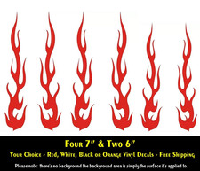 Tribal Flames Hot Rod Fire Six Vinyl Decals Car Truck Bike Helmet Motorcycle