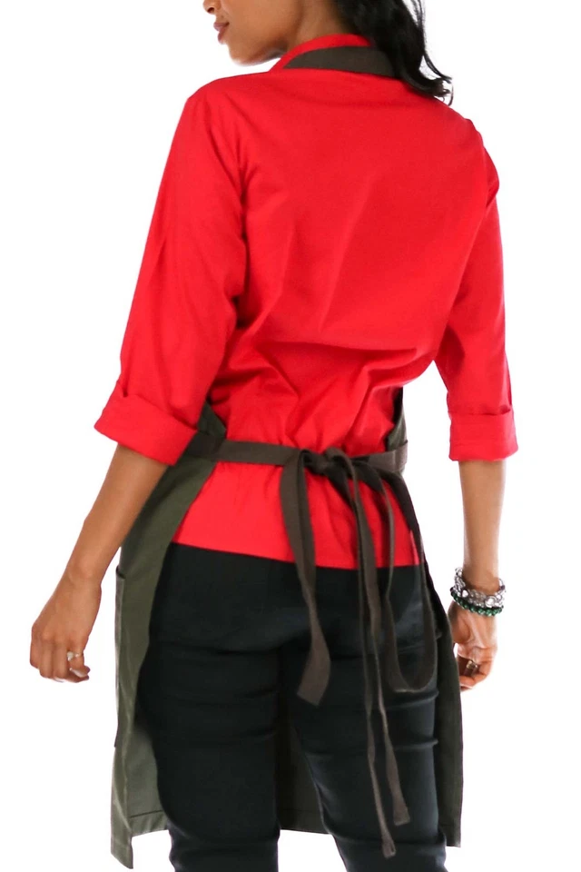 Delantal de chef - Denim o sarga - Correas de algodón - Bolsillos inteligentes - Chef, cocinero, peluquero Foto 4 de 4