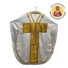 WHITE VESTMENT CHASUBLE & STOLE