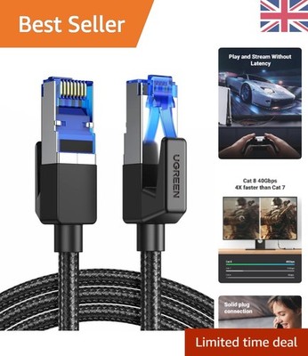 1 m Cat 8 Ethernet-Kabel mit verbesserter Haltbarkeit - 40 Gbit/s schnelle Konnektivität