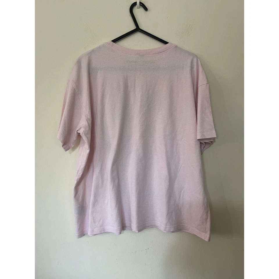 T-shirt Ariana Grande 2023 Tour rosa grafica H&M Collab maglietta oversize taglia M - Immagine 4 di 4