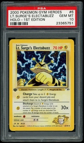 2000 Pokemon Gym Heroes LT. Surge's Electabuzz Holo-1st Edition 6