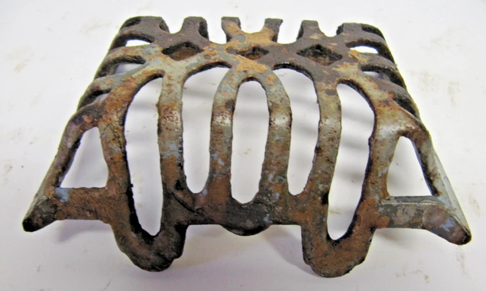 PORTE SAVON ANCIEN EN FONTE EMAILLE BLEU TURQUOISE A SUSPENDRE - Photo 4/4