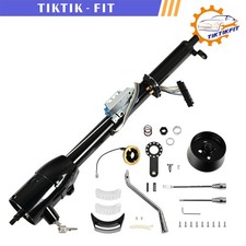 32 Tilt Steering Column Automatic Black Painted W Key 9 Hole Wheel Adapter