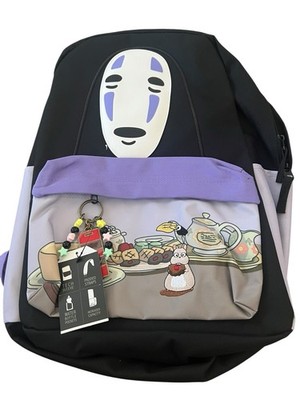 Studio Ghibli  Spirited Away No-Face Backpack Featuring Food Art Black Purple